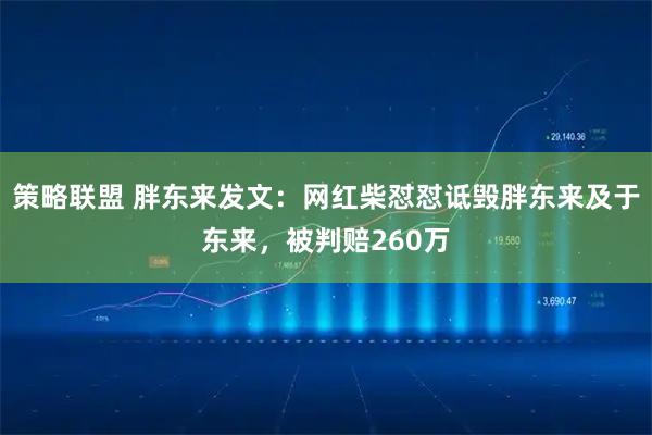 策略联盟 胖东来发文:网红柴怼怼诋毁胖东来及于东来,被判赔260万