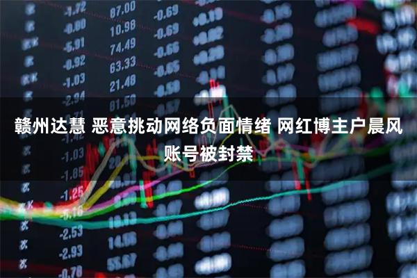 赣州达慧 恶意挑动网络负面情绪 网红博主户晨风账号被封禁